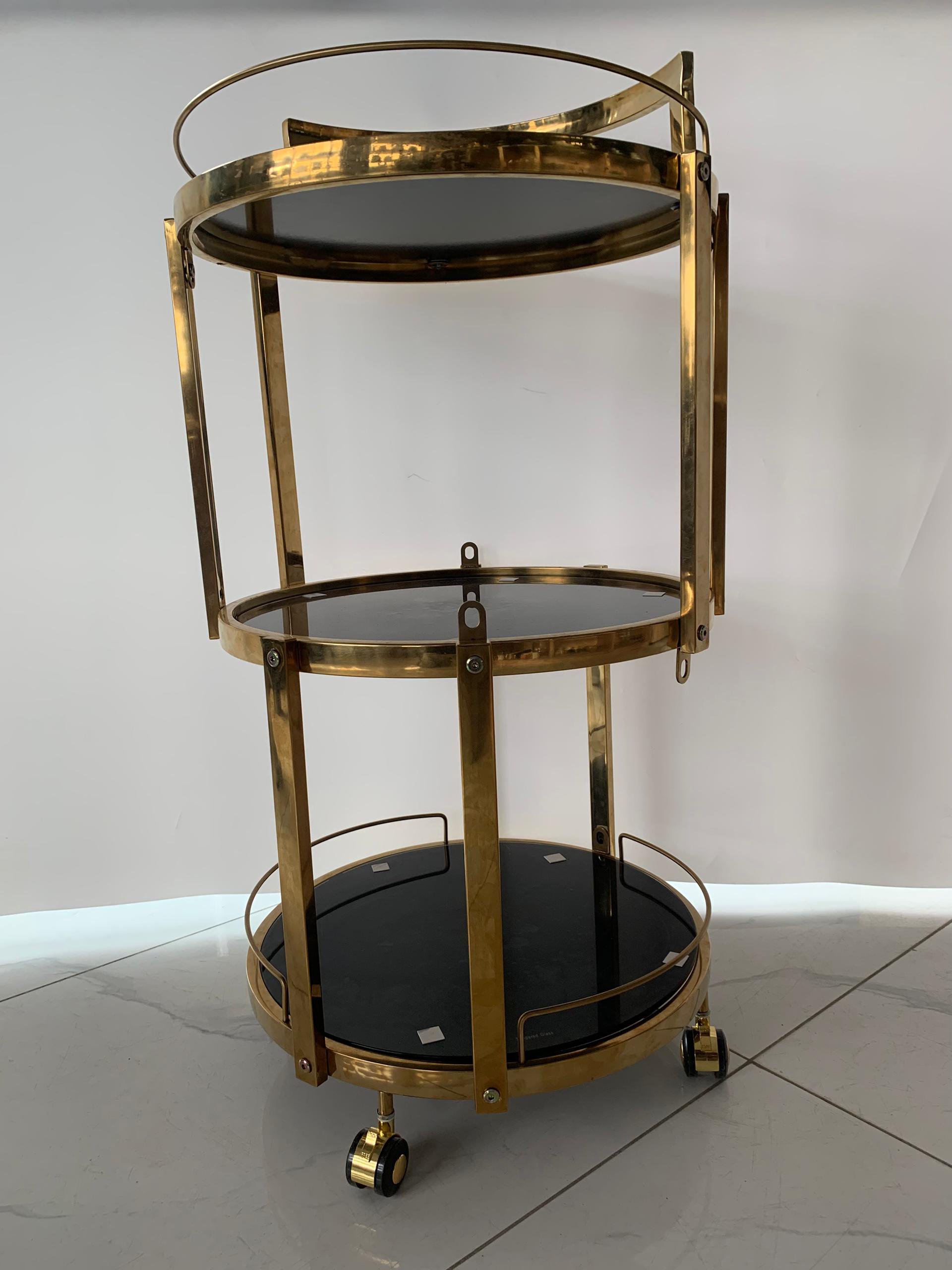 Round gold trolley